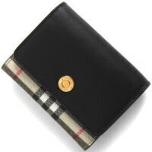 Burberry Lancaster Tri fold Wallet Check Beige Black